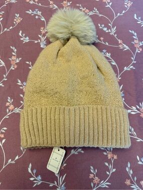 Gold Sparkle Knit Beanie